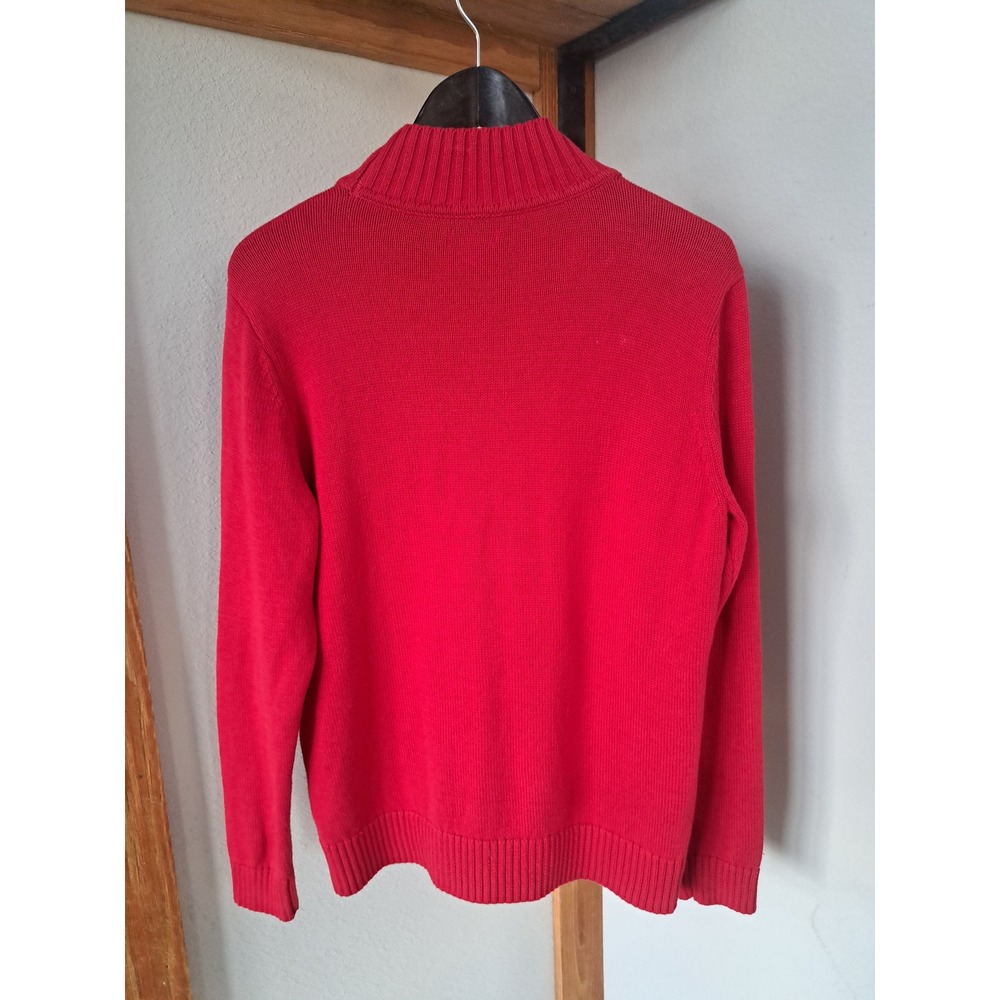 Croft & Barrow Womens Red Cable Knit Mock Neck Sweater XL Long Sleeve Pullover